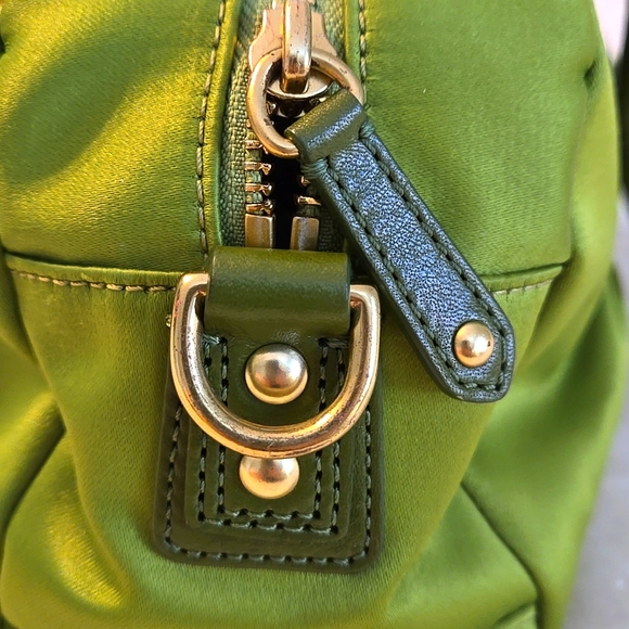 EUC RARE Light Green Coach Satin Amanda Satchel  PRICE FIRM - Picture 5 of 10